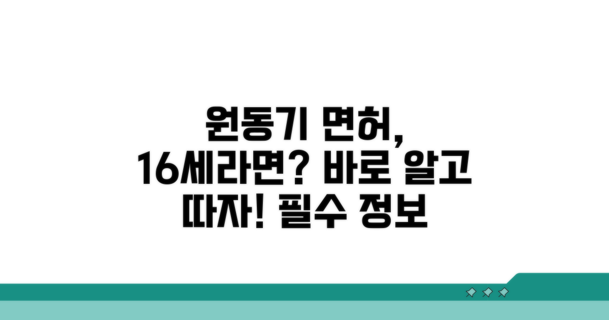 만 16세, 원동기 면허 바로 알기
