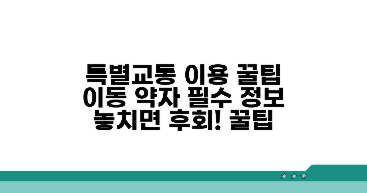특별교통수단 이용 꿀팁과 정보