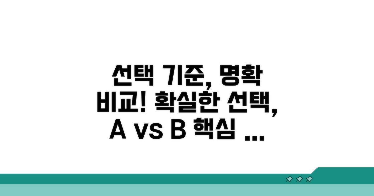 선택 기준, 명확하게 비교 분석