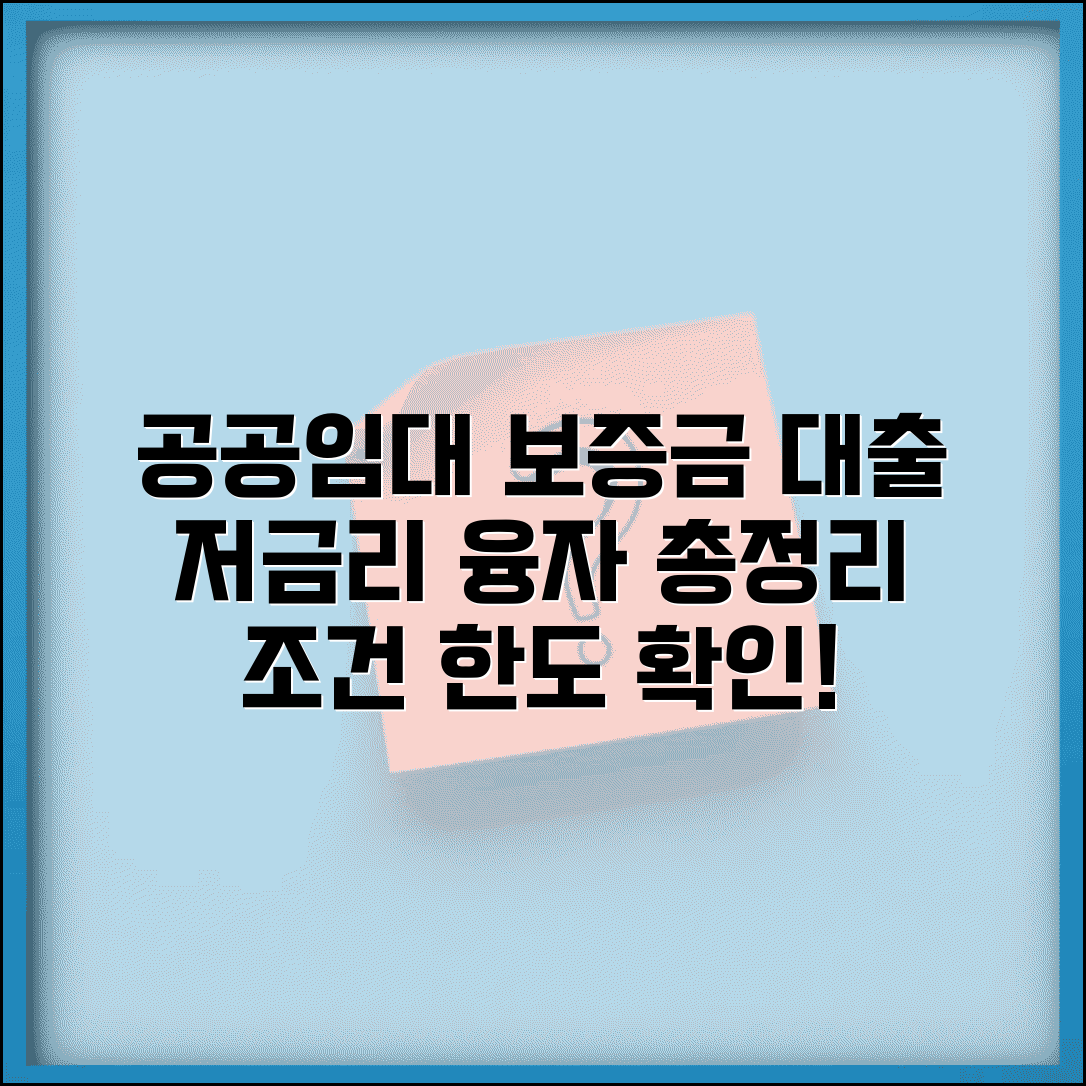 공공임대주택 보증금 대출 총정리 | 저리 융자 프로그램 및 금융기관별 한도 비교, 조건 확인