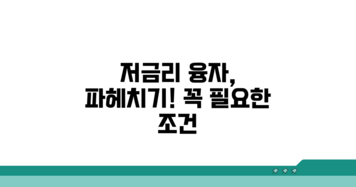 저금리 융자 프로그램 조건 분석