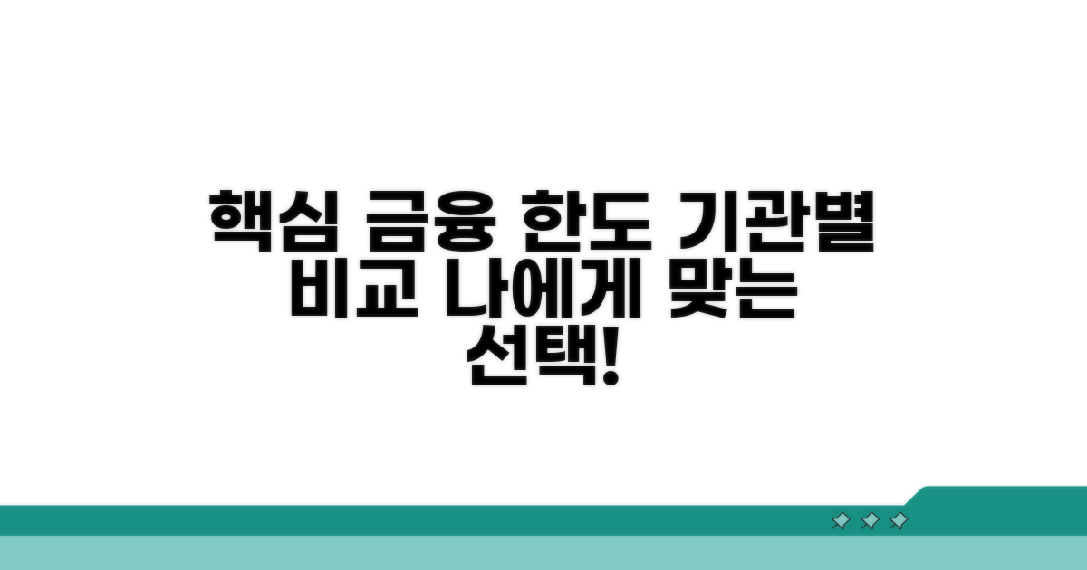 금융기관별 한도 비교 및 선택 가이드