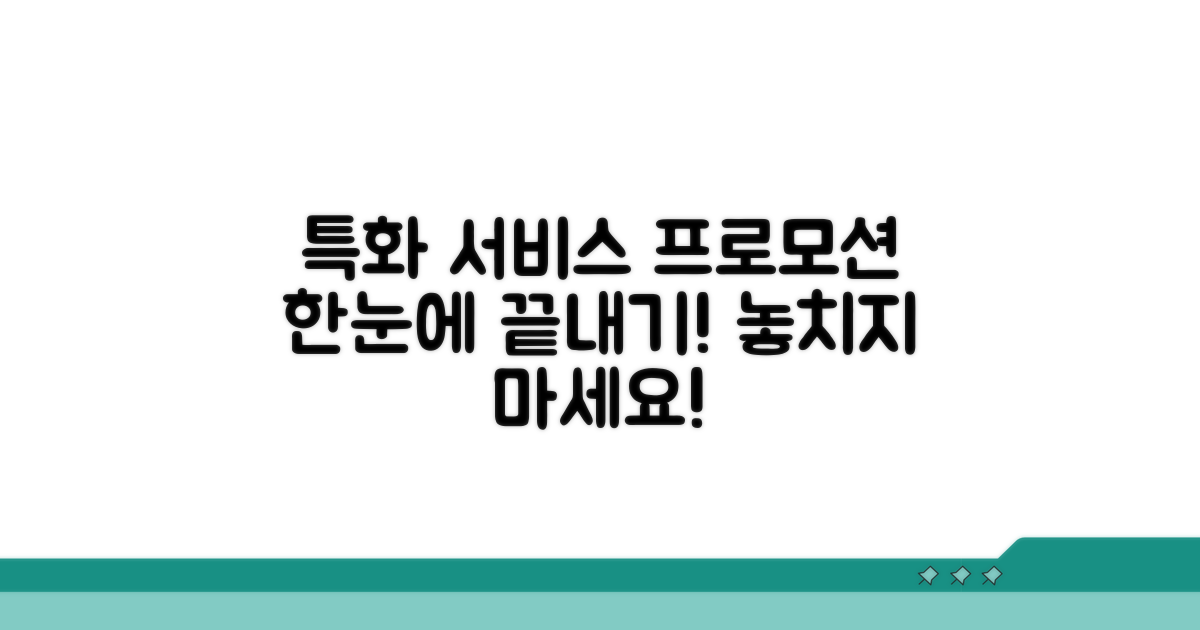 특화 서비스와 프로모션 한눈에 보기