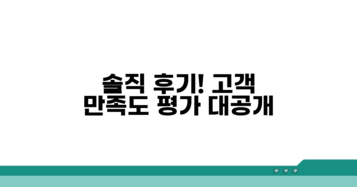 고객 만족도 솔직 평가와 후기