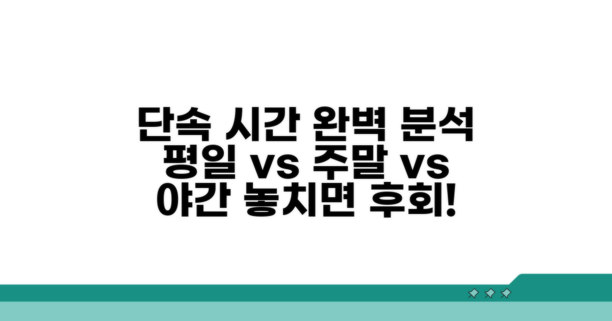 평일, 주말, 야간 단속 시간 비교
