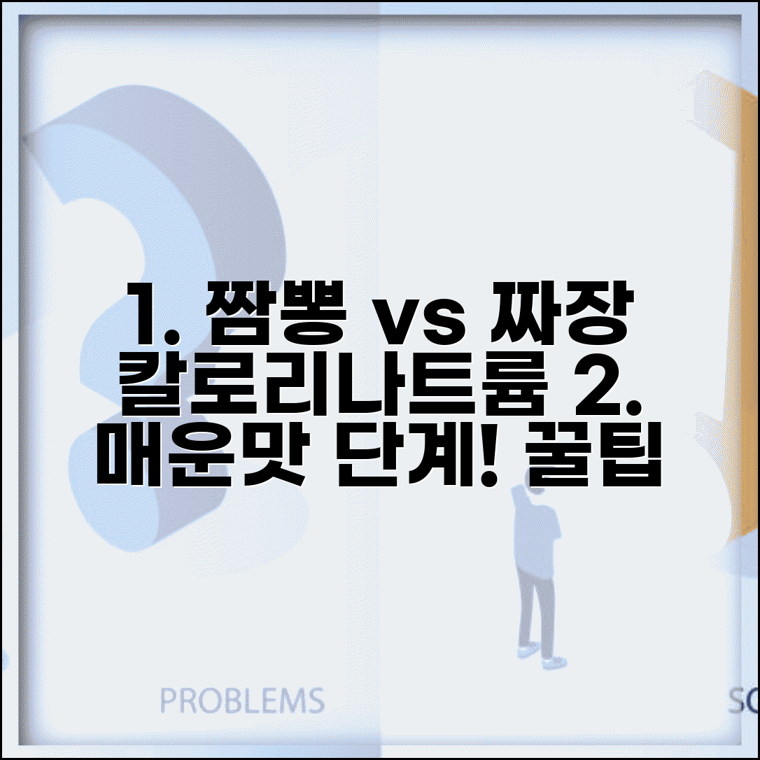 짬뽕 vs 짜장면 칼로리 나트륨 비교 | 짬뽕 매운맛 단계 선택 기준 및 추천 꿀팁