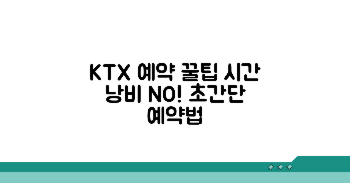 KTX 예약 시간, 이것만 알면 끝