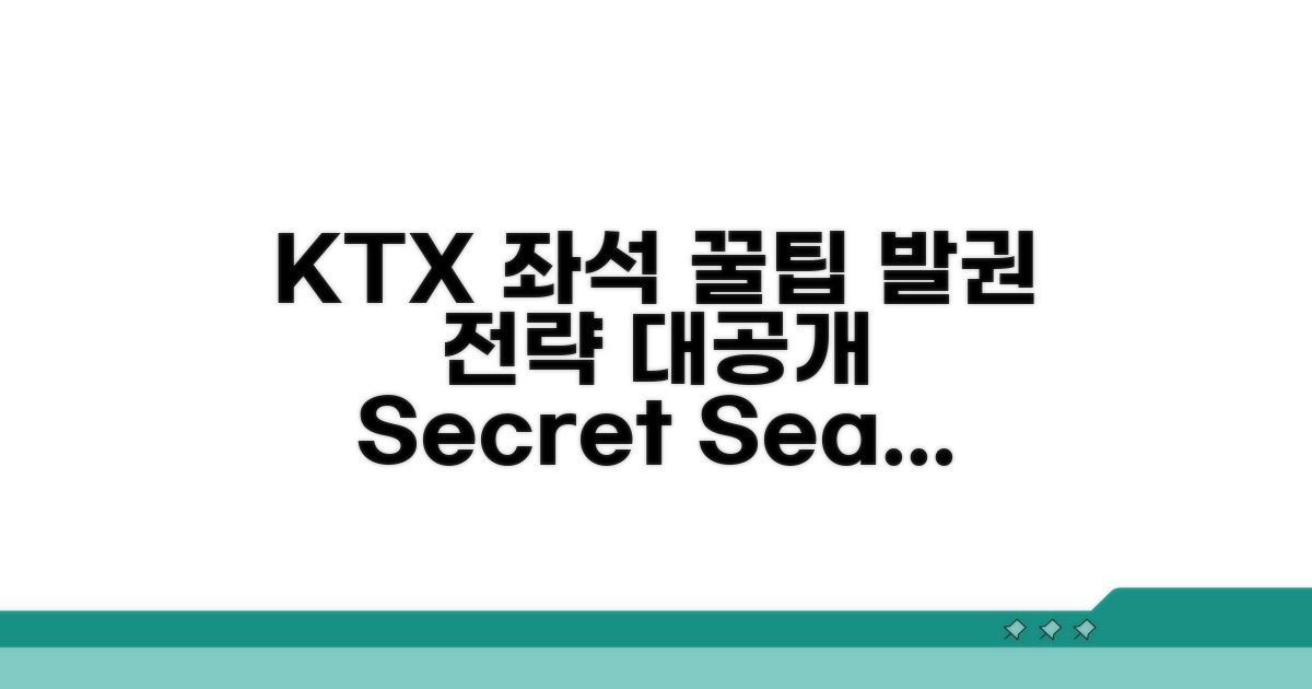 KTX 좌석 꿀팁과 발권 전략