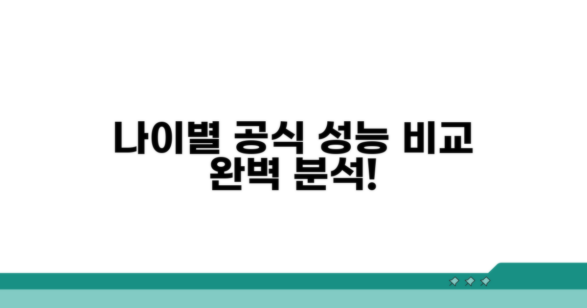 나이에 따른 공식 비교 분석