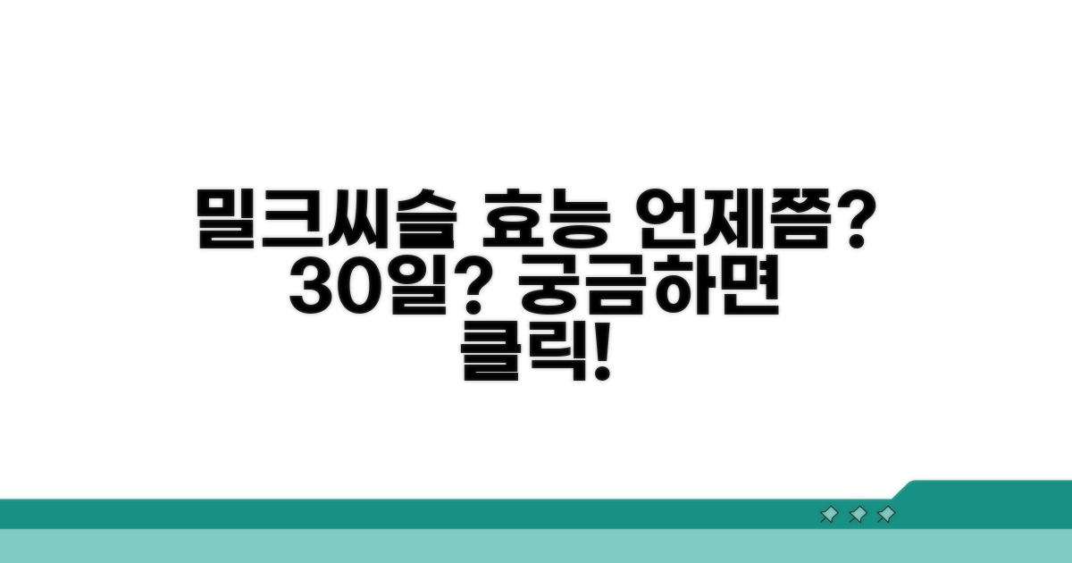 밀크씨슬 효과, 언제쯤 느낄까?
