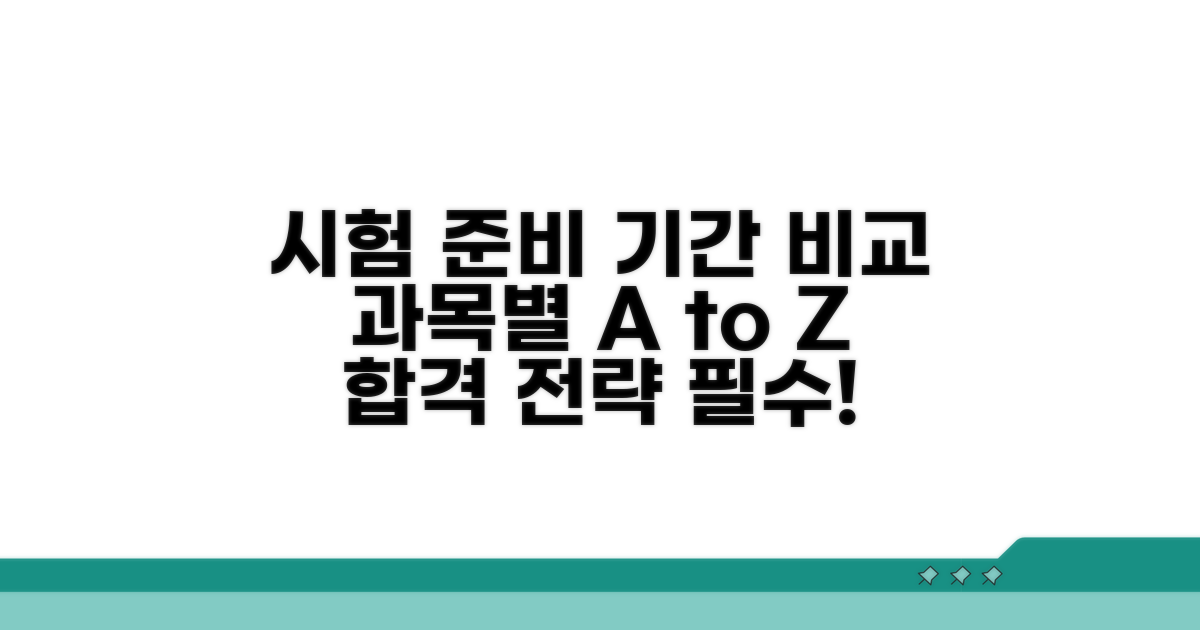 과목별 시험 준비 기간 비교