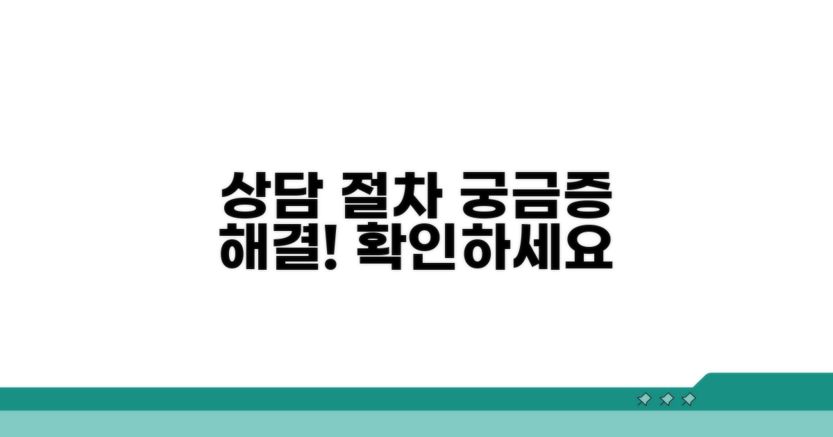 궁금증 해결! 상담 절차 확인