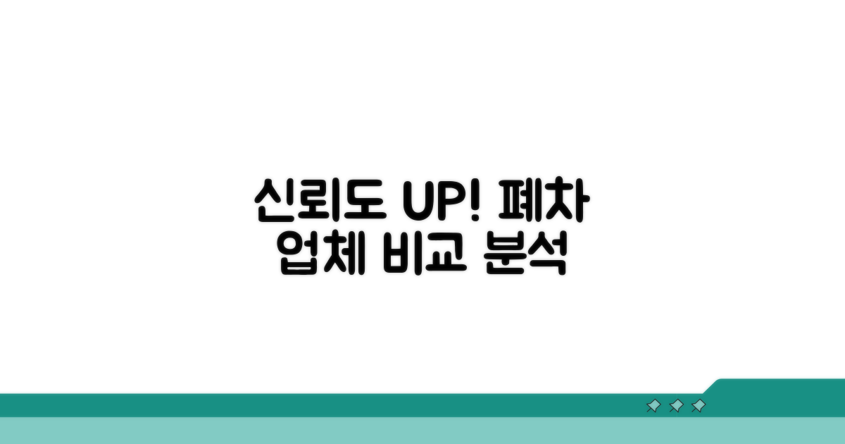 신뢰도 높은 폐차 업체 비교 분석