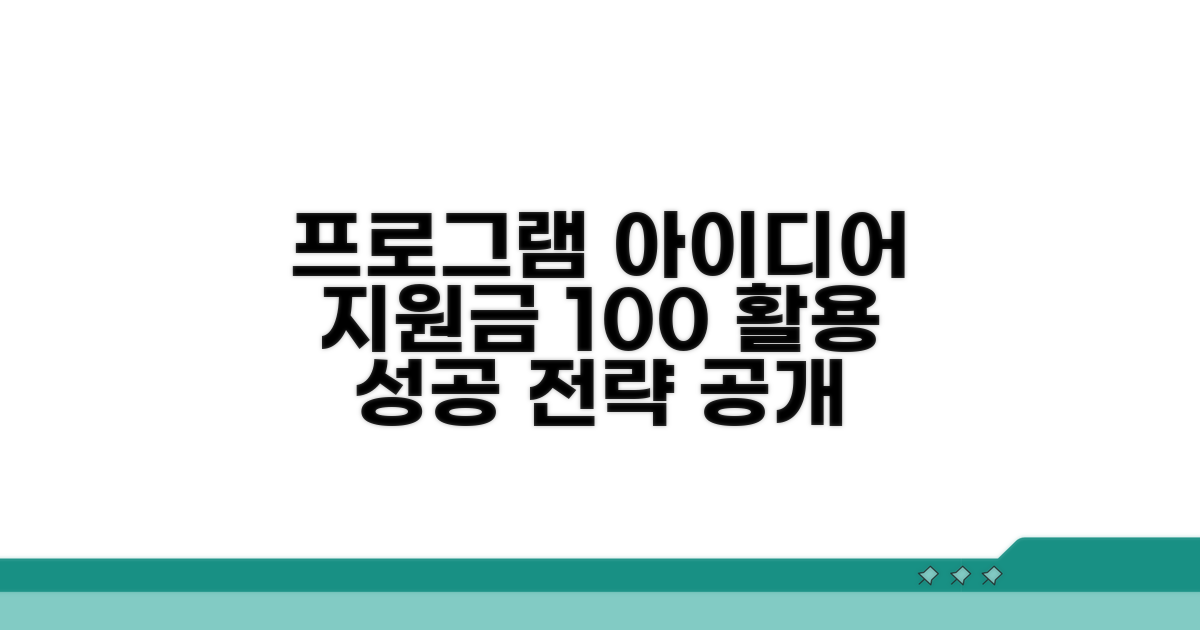 프로그램 아이디어와 지원금 활용법