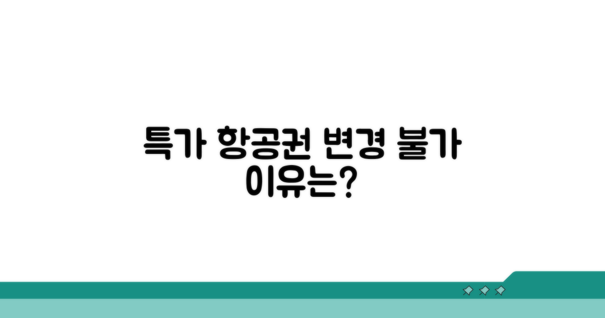 특가 항공권 변경 불가 이유
