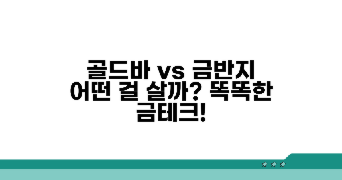 골드바 vs 금반지, 똑똑하게 구매하기