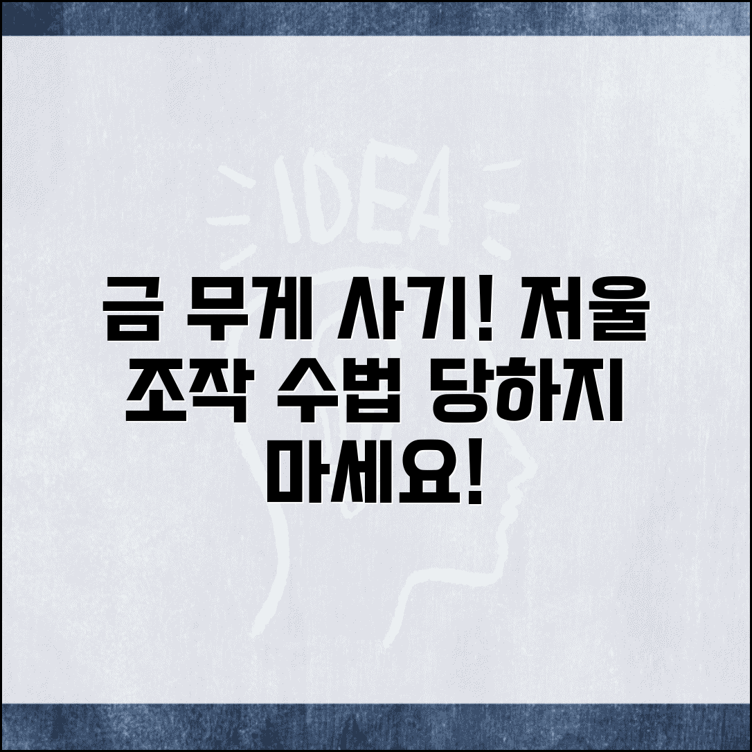 금 무게 속임 저울 조작 | 금 무게 속이는 사기 수법