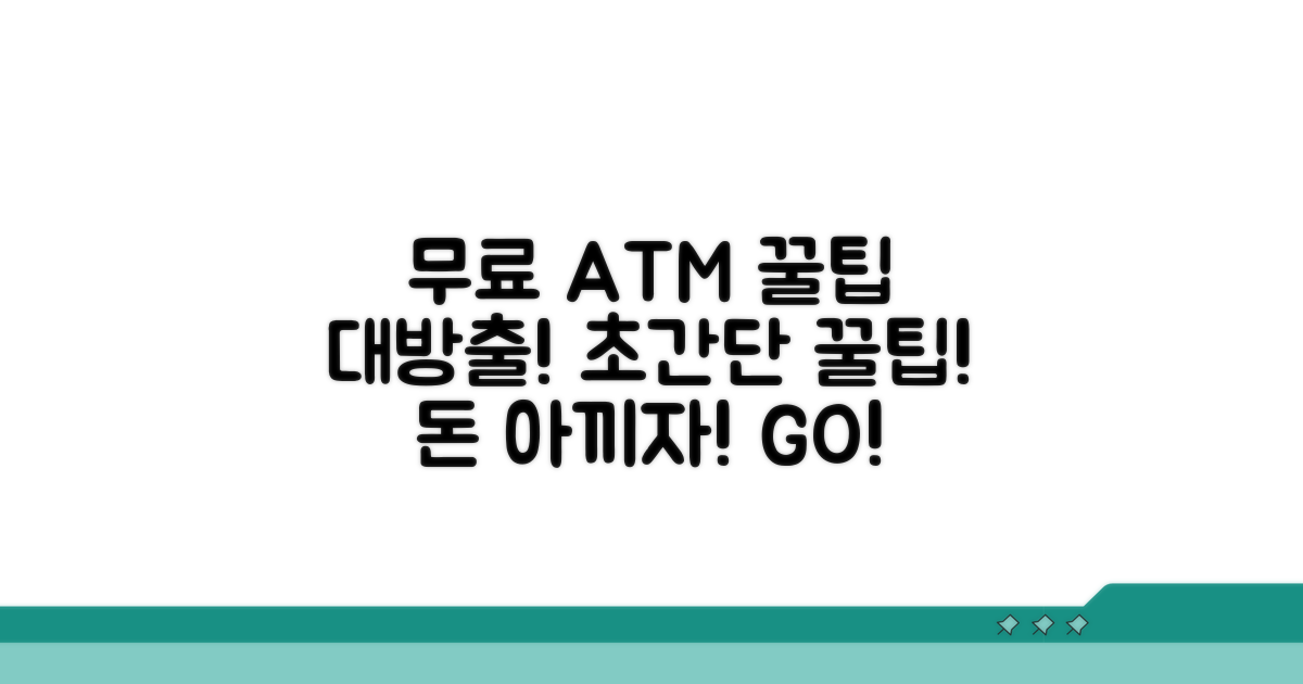 무료 ATM 이용 꿀팁 공개