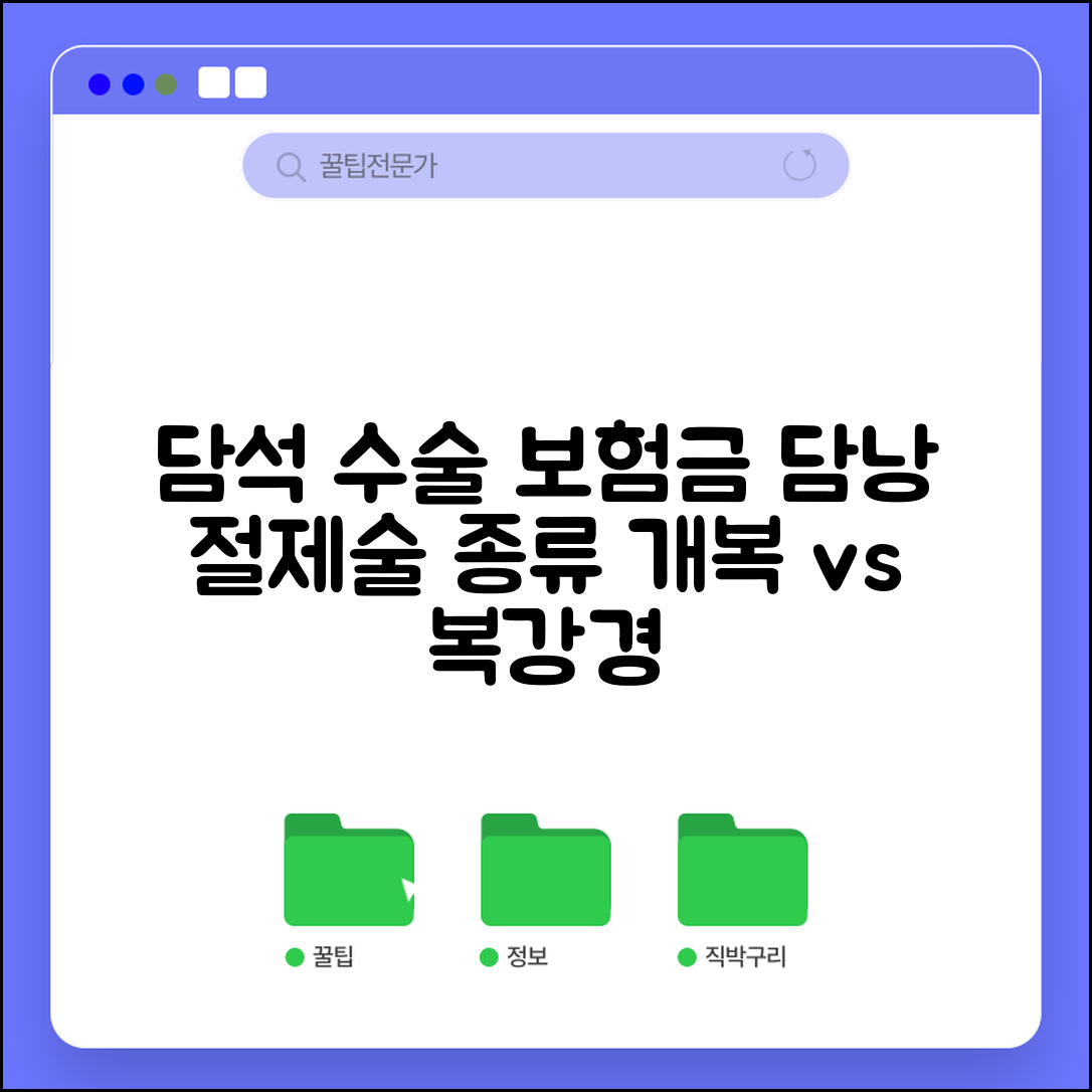 담석 담낭 절제술 수술 보험금 지급 | 개복 복강경 담낭 제거 수술 분류