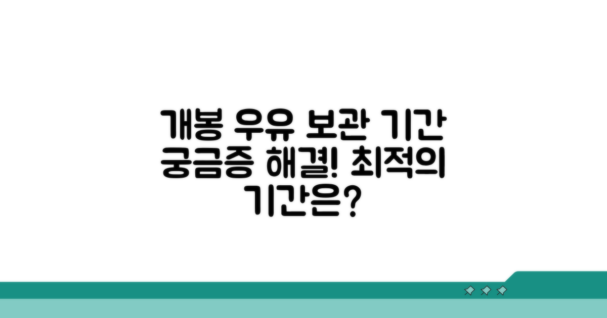 개봉 후 우유, 최적의 보관 기간은?