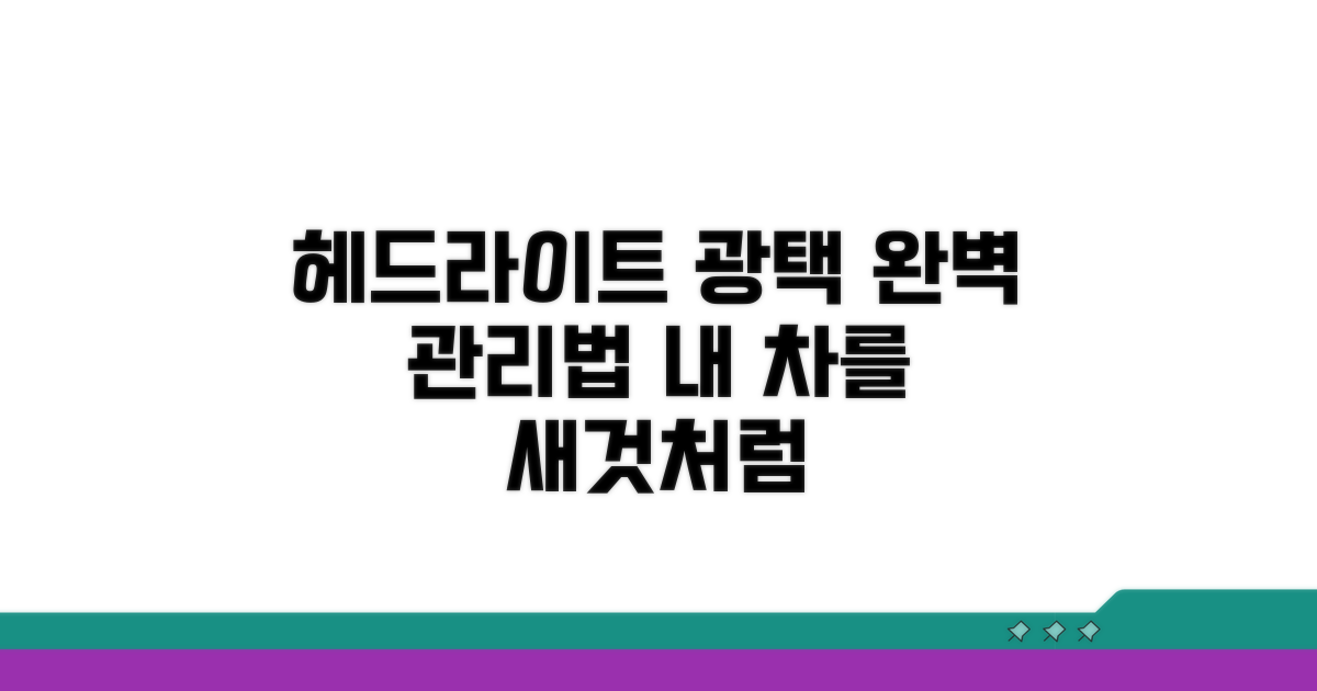 헤드라이트 관리 꿀팁 대방출