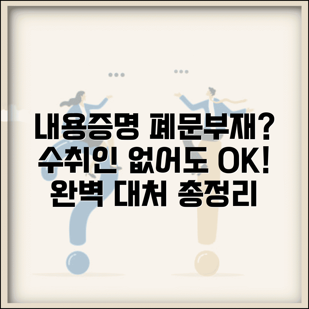 내용증명 폐문부재 처리 방법 | 수취인 부재 시 대처 요령 및 주의사항 총정리