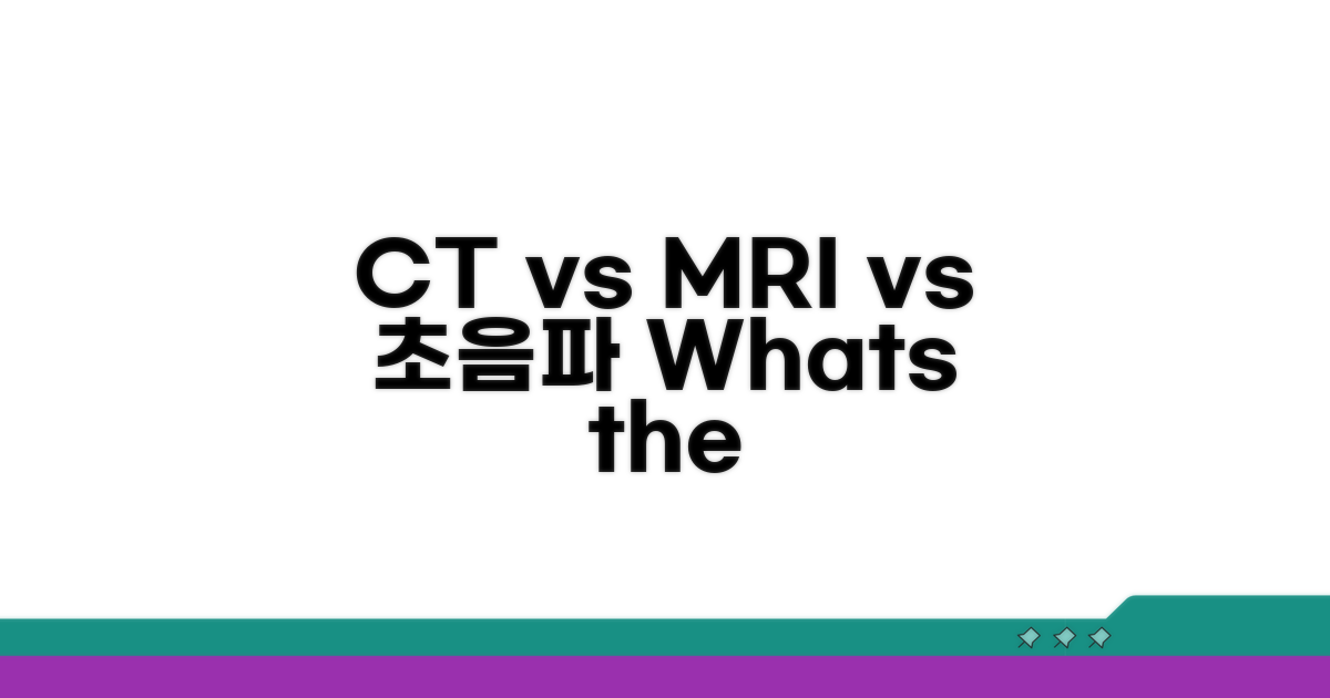 CT, MRI, 초음파, 혈관조영술 차이점
