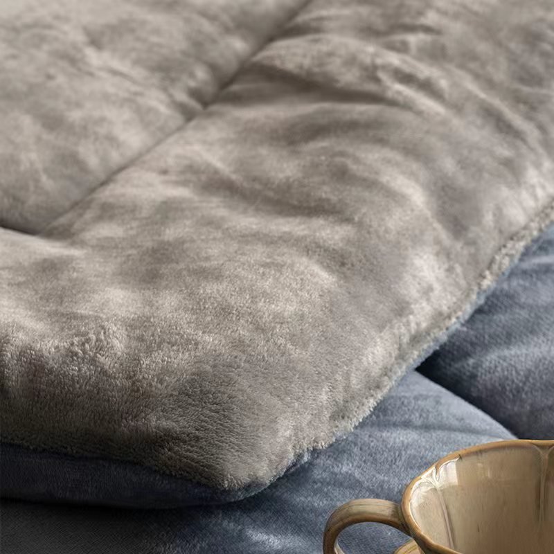 KURUA 겨울 따뜻한 양면 극세사 이불 세트 홈 이불/패드/베개커버 세트할인 상세 이미지 2