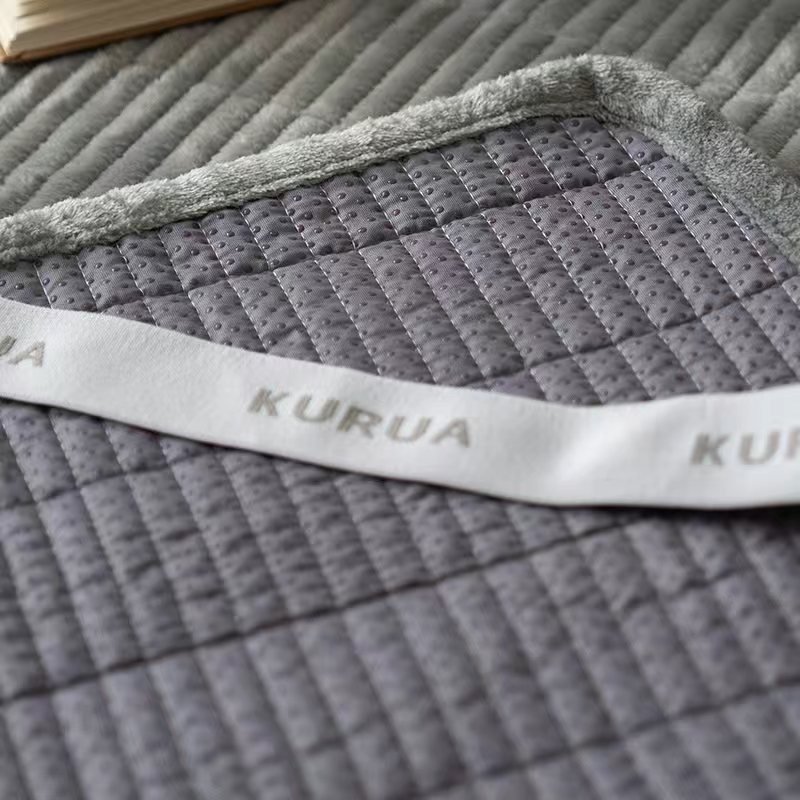 KURUA 겨울 따뜻한 양면 극세사 이불 세트 홈 이불/패드/베개커버 세트할인 상세 이미지 1