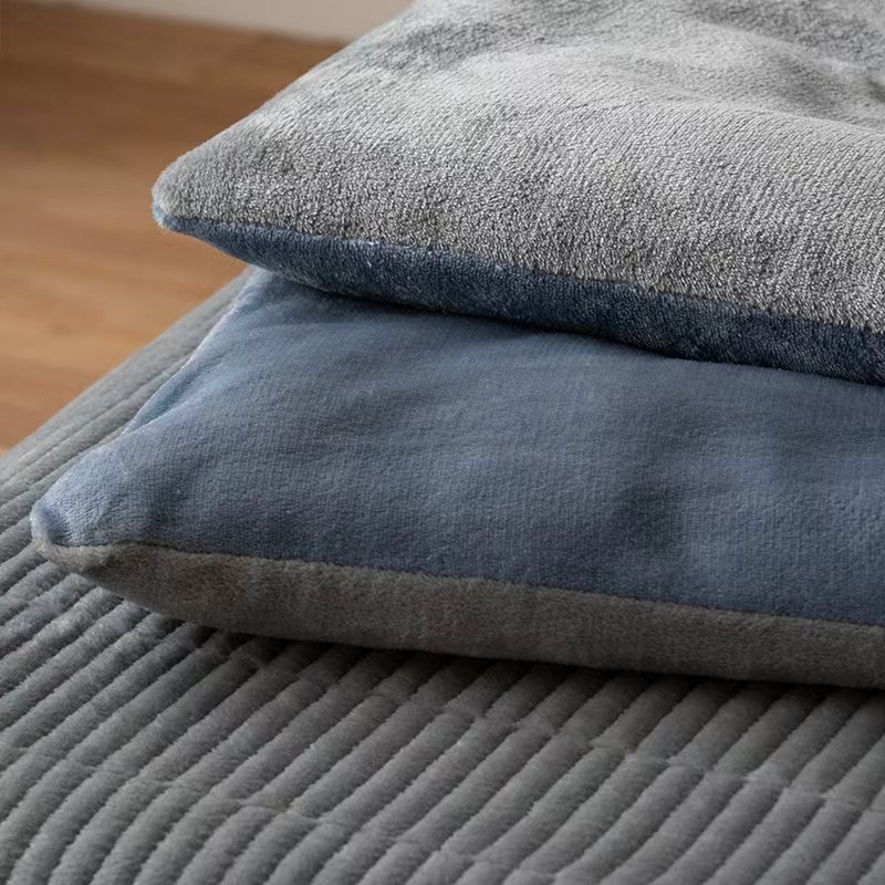 KURUA 겨울 따뜻한 양면 극세사 이불 세트 홈 이불/패드/베개커버 세트할인 상세 이미지 2