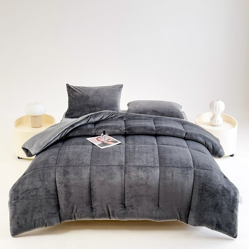 VERVEO 패밀리 겨울 보온 세트 양면 극세사 이불 + 매트리스 + 베개커버할인 상세 이미지 2