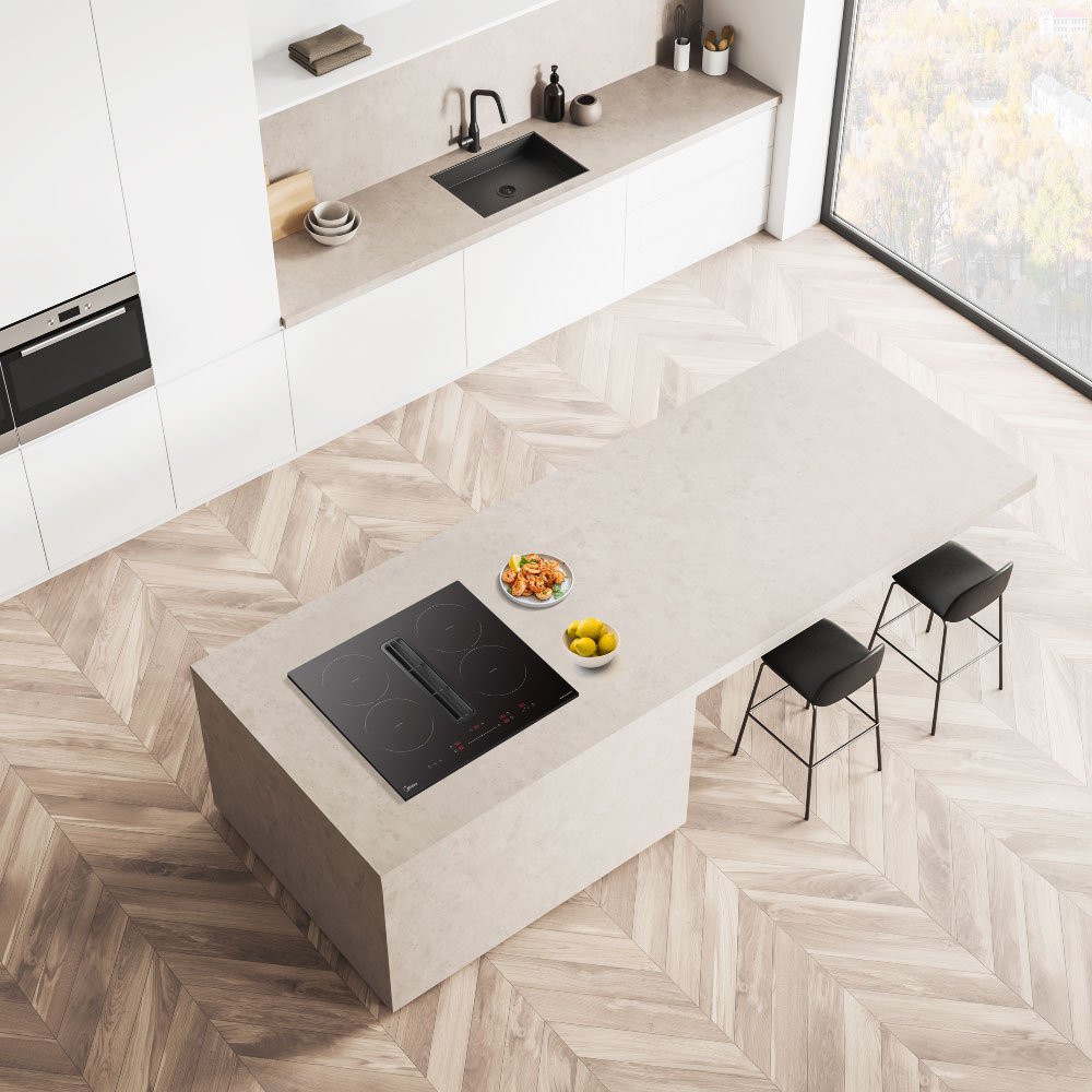 쿠팡무상A/S마이디어 후드 일체형 인덕션 4구 블랙 방문설치, 빌트인, MIH741FY7YK 상세 이미지 1