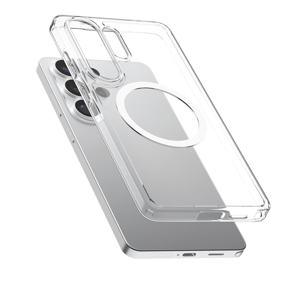 Qi2 25W 인증 슈피겐 갤럭시 맥세이프 케이스 에어스킨하이브리드맥핏 클리어화이트, 갤럭시S26 울트라 상세 이미지 1