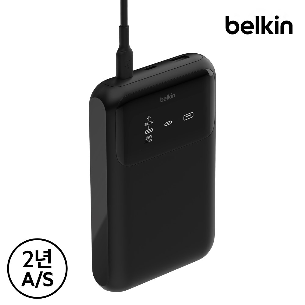 벨킨 부스트차지 프로 65W 대용량 고속 충전 보조배터리 20000mAh BPB020bt 갤럭시 S26 S25 아이폰 아이패드 노트북 기내반입 글로벌 안전인증 파워뱅크 상세 이미지 2