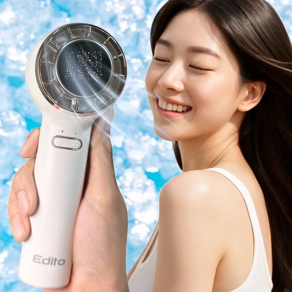 에디토 휴대용 냉각 선풍기 6엽팬 핸드 넥 파워 쿨링 손 에어컨 초경량 미니 손풍기 상세 이미지 2