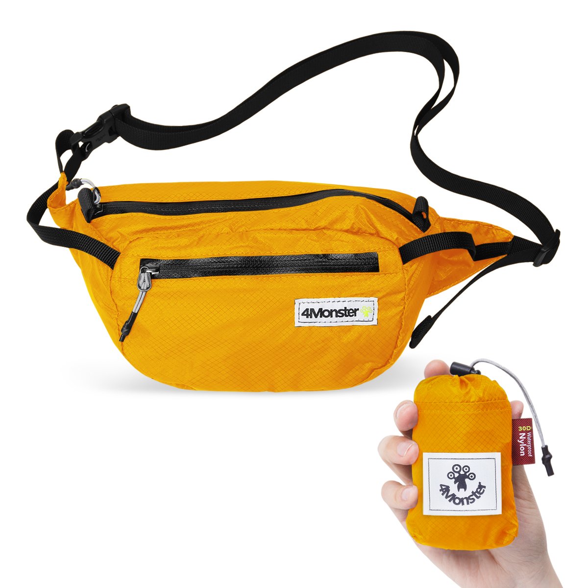 폴딩힙팩 2L 초경량 힙팩 힙색 오렌지 상세 이미지 1