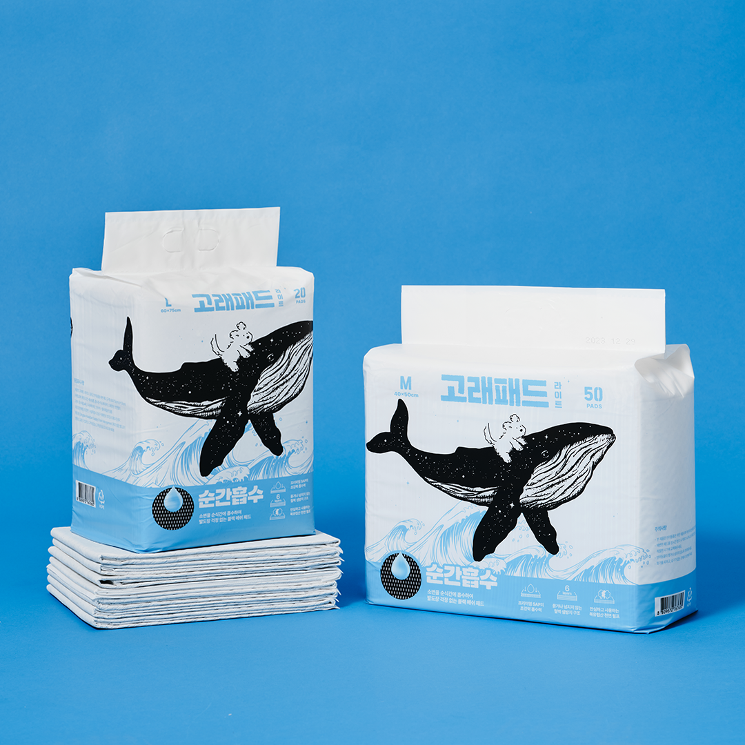 강아지 배변패드 대형 소형 애견 고래패드 1초 흡수 라이트_M, 50매입, 4개 상세 이미지 2