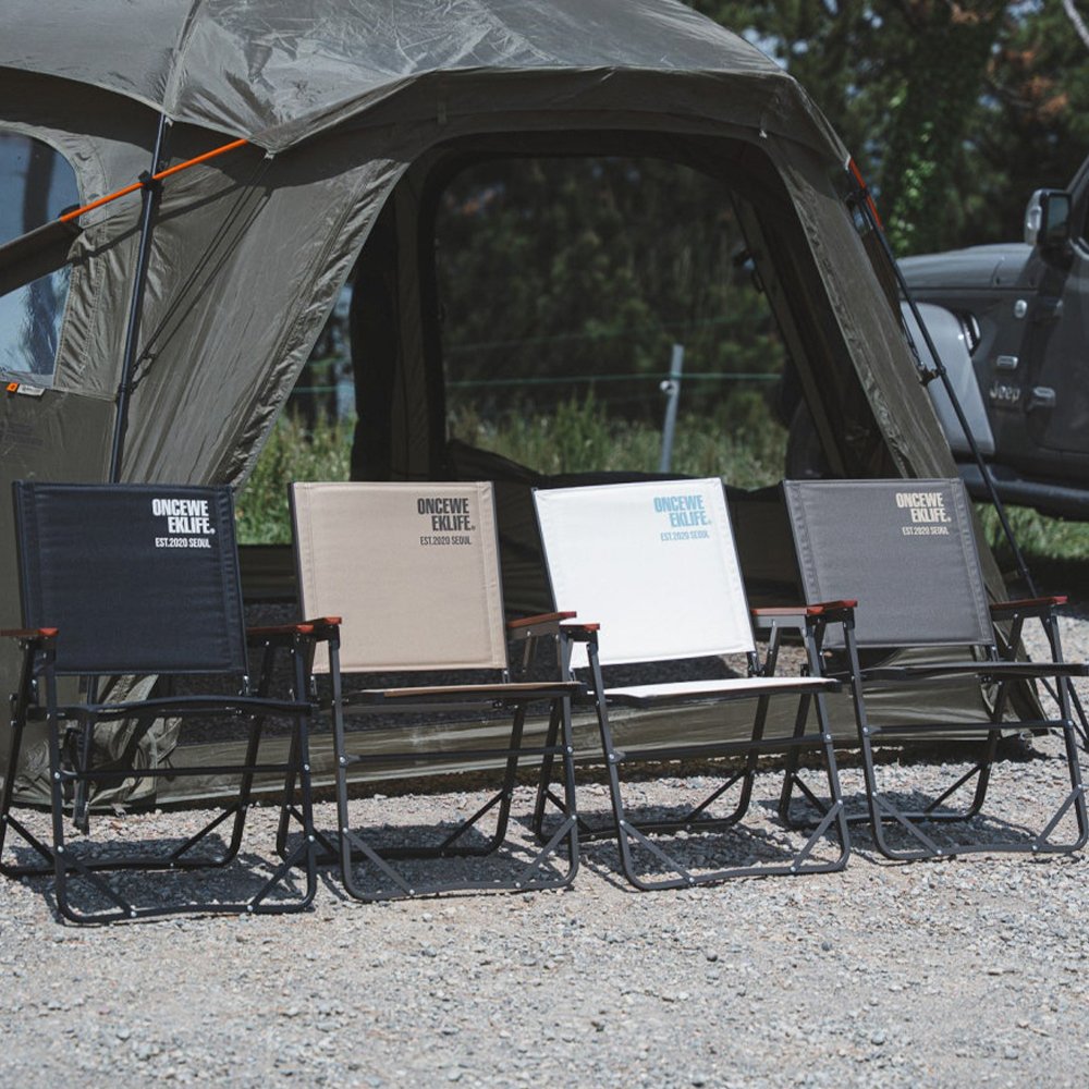 원스위크라이프 컴피 폴딩 체어 L, 블랙, 2개 상세 이미지 2