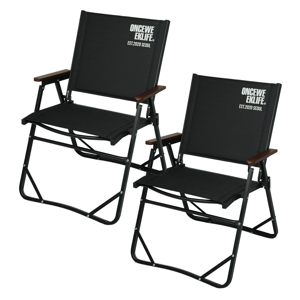 원스위크라이프 컴피 폴딩 체어 L, 블랙, 2개 상세 이미지 1