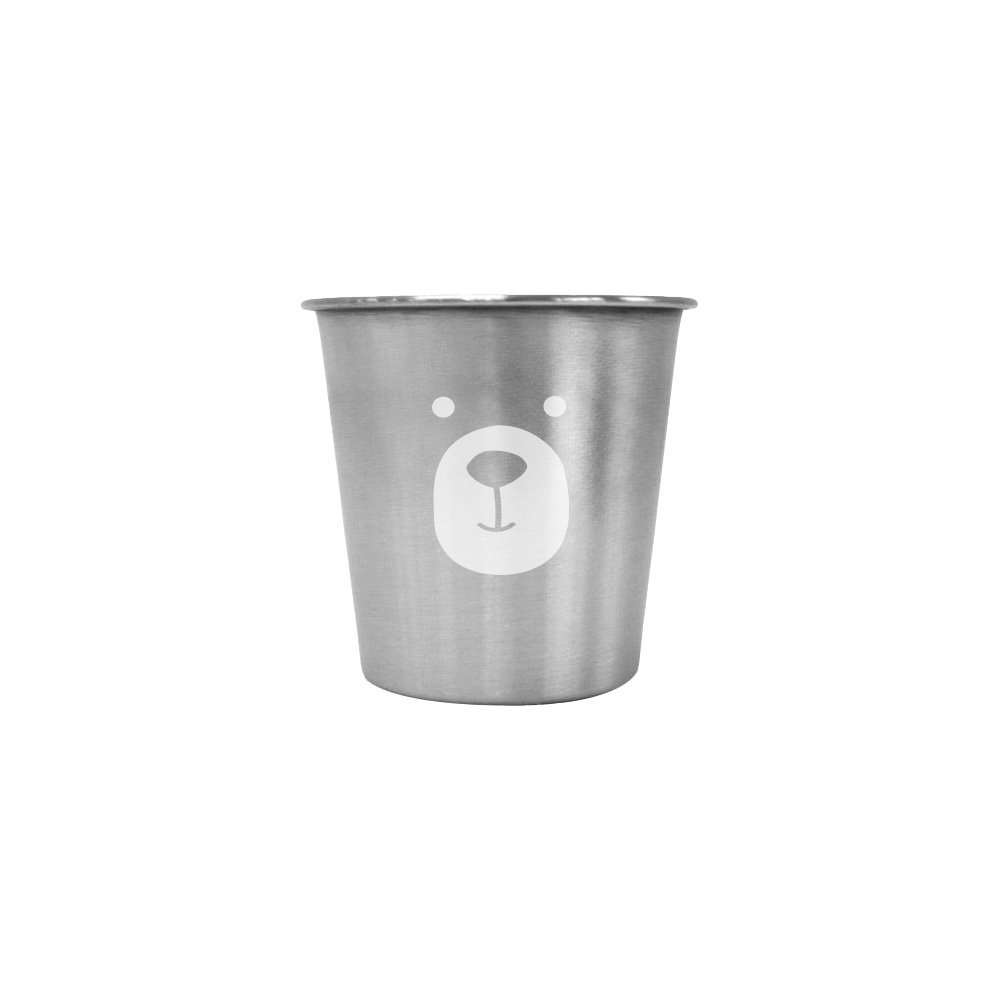 키친유 베어 스텐 304 컵 200ml 아기 유치원 자기주도 한손 물컵 양치컵 곰돌이 상세 이미지 2