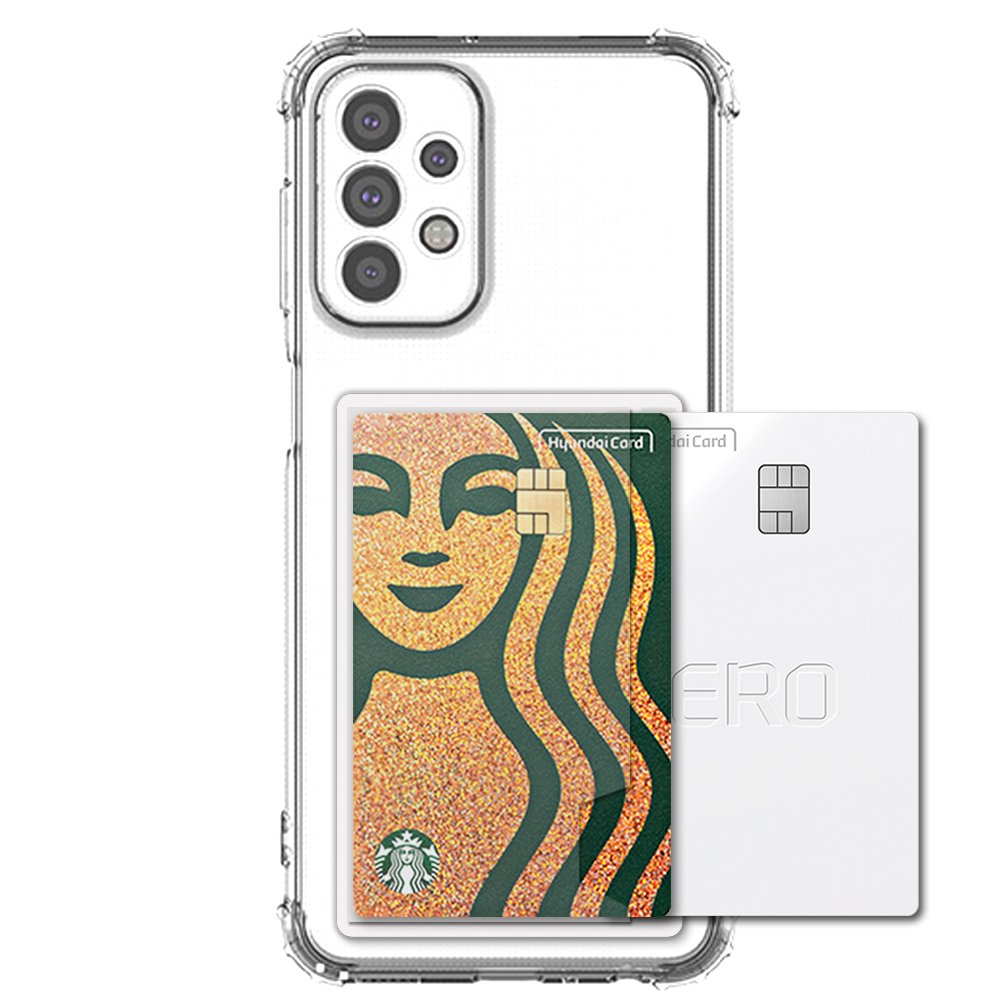 변색방지 카드 2장 수납 범퍼 케이스 투명, 갤럭시A33 상세 이미지 1