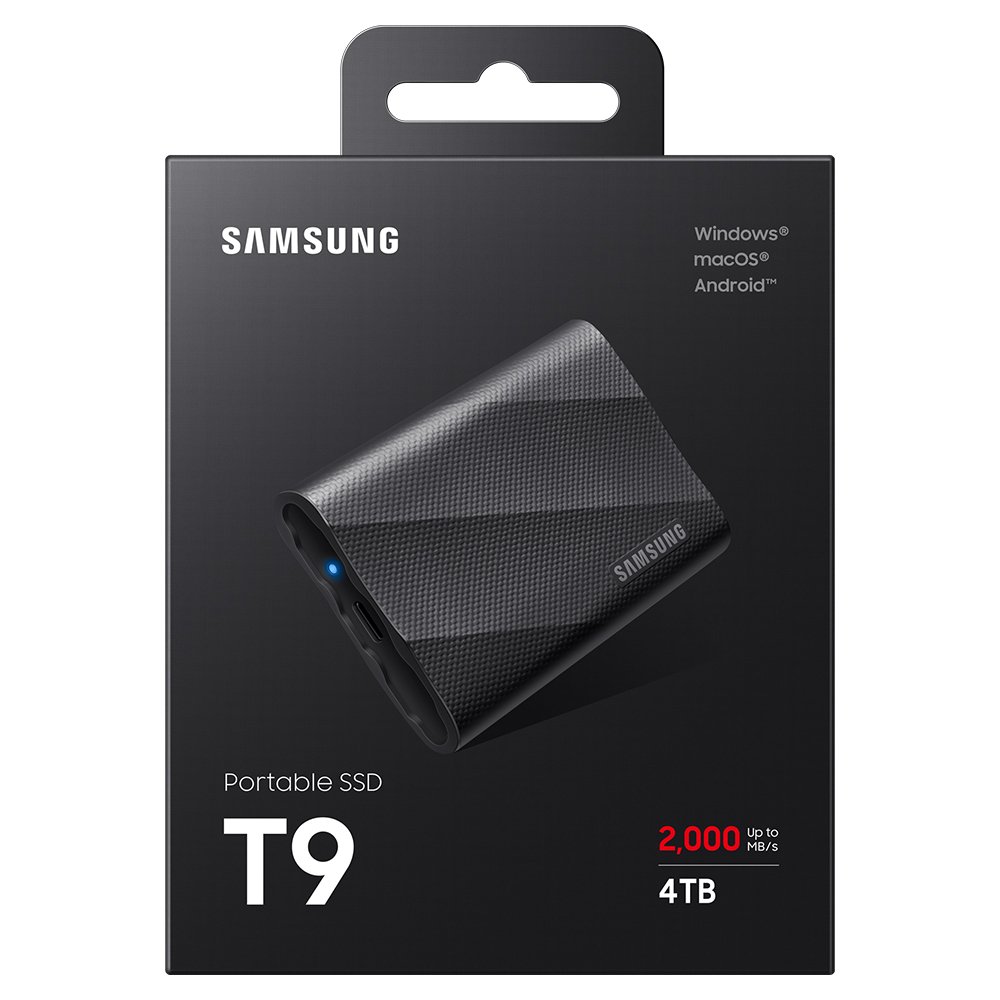 삼성전자 삼성 포터블 외장 SSD T9 데이터 복구 서비스 4TB, 블랙 상세 이미지 1