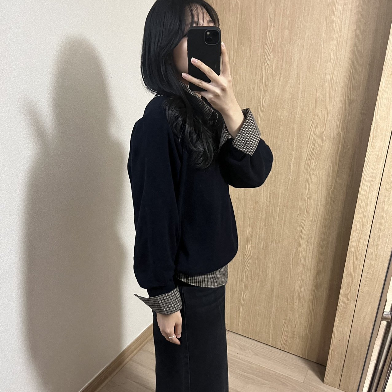 딥브이넥니트 울55 오버핏 깊은브이넥니트 스웨터 롱니트티 상세 이미지 1