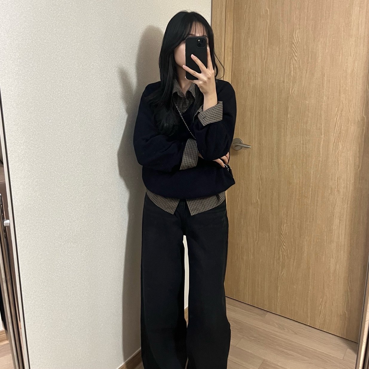 딥브이넥니트 울55 오버핏 깊은브이넥니트 스웨터 롱니트티 상세 이미지 2